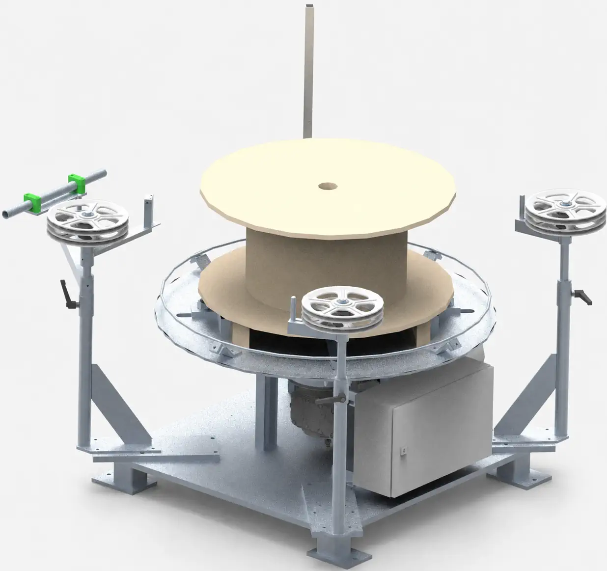 Industrial wire reel with coiled wire, as an example of AMBA's peripheral and accessory solutions